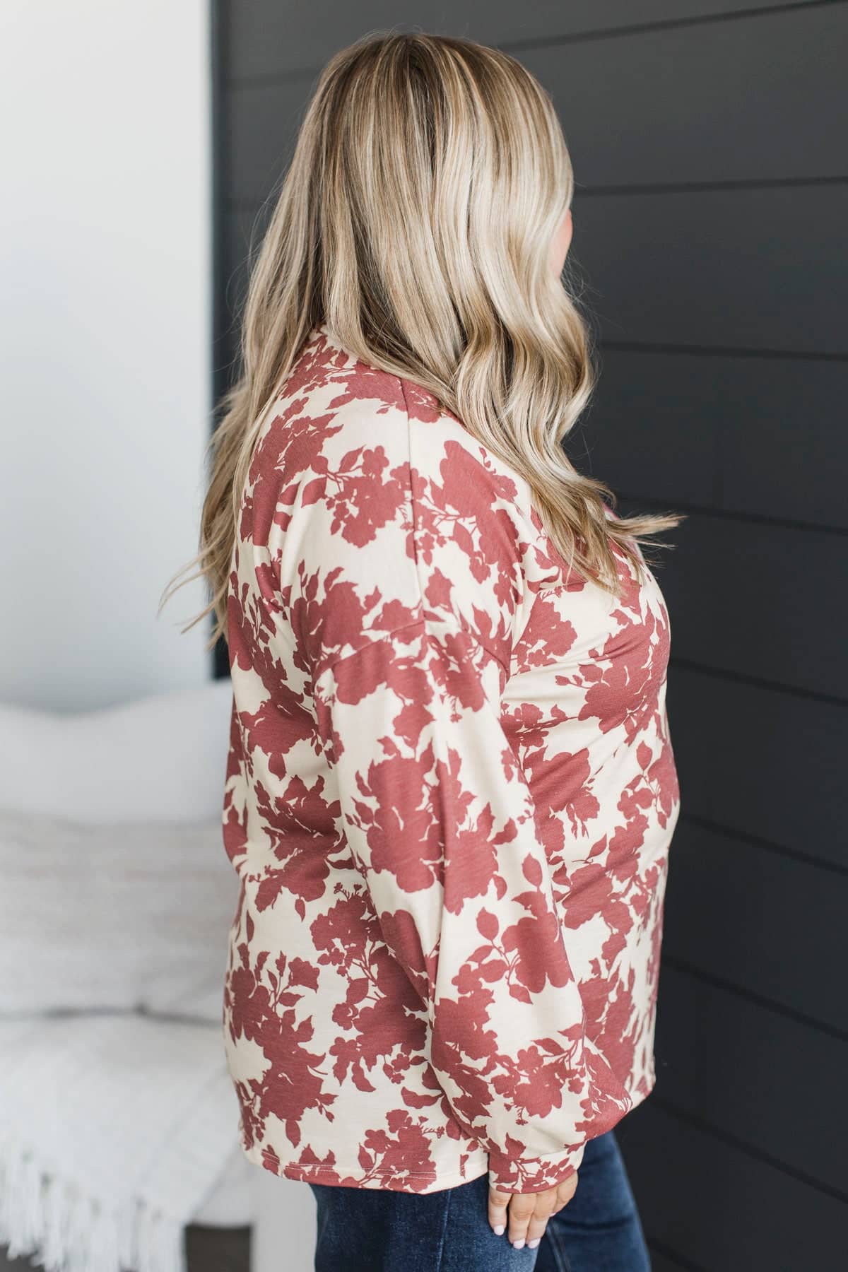 Feeling Sentimental Floral Top- Light Beige & Brick - Image 5