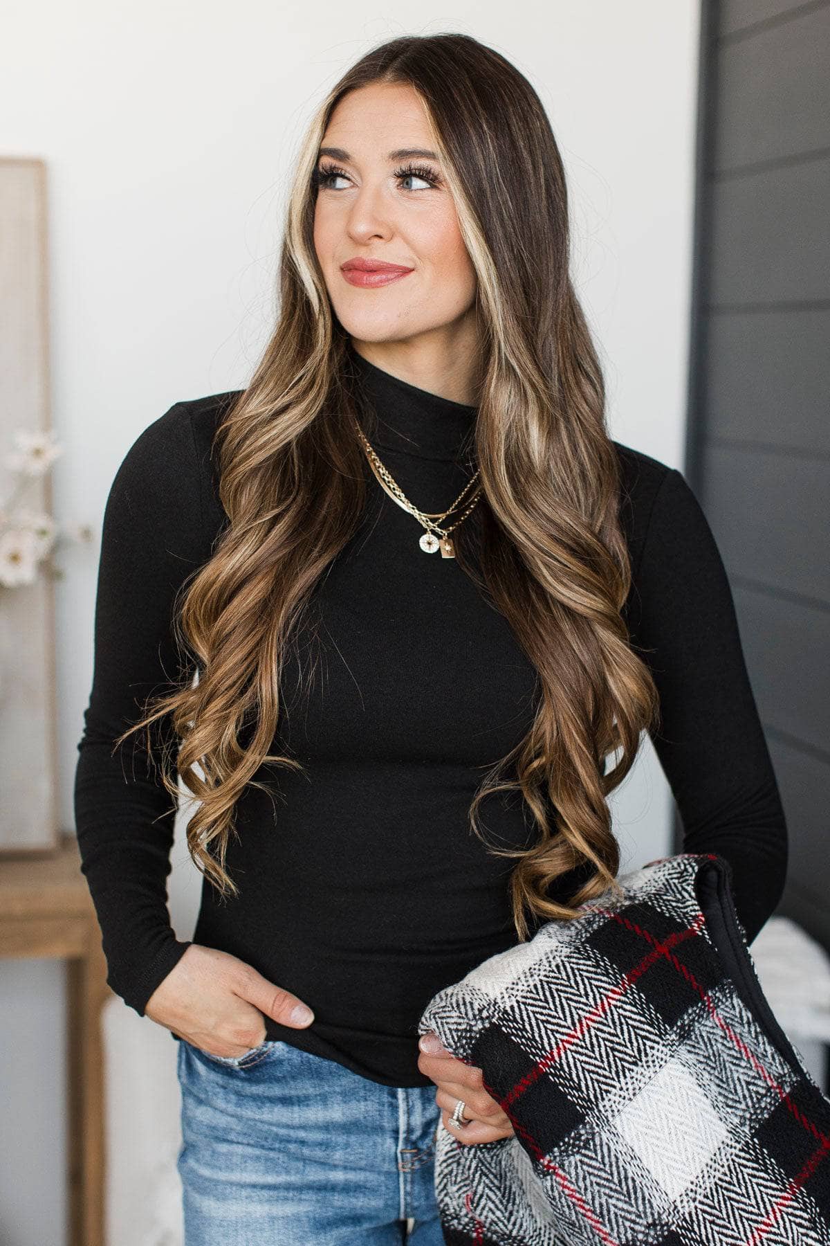 Feeling So Fine Turtleneck Top- Black - Image 2