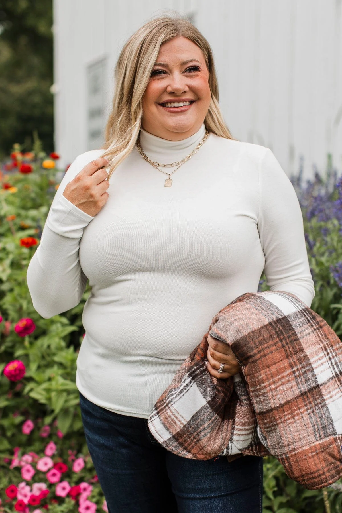Feeling So Fine Turtleneck Top- Ivory - Image 4