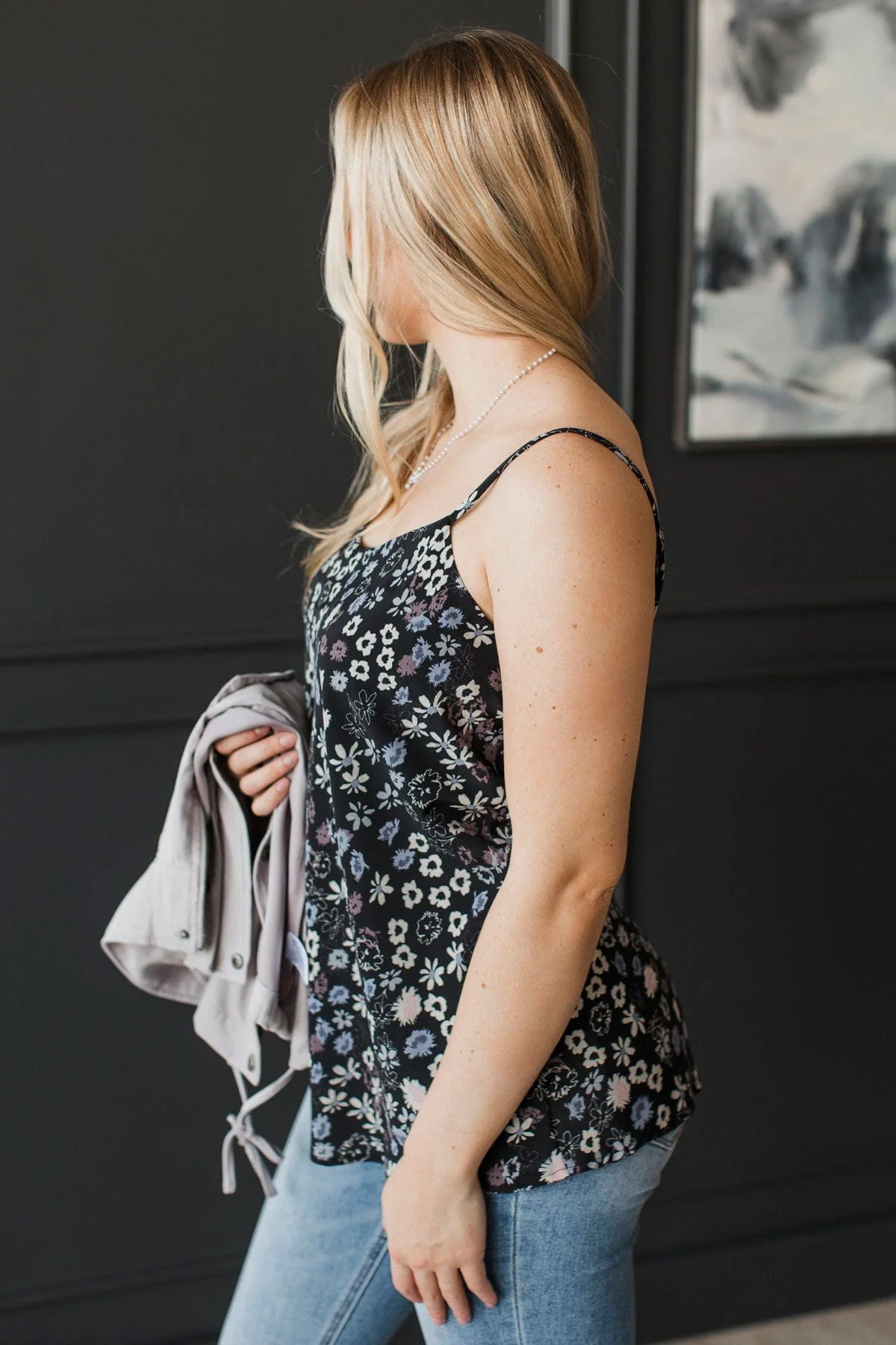 Feeling So Fond Floral Tank Top- Black - Image 5