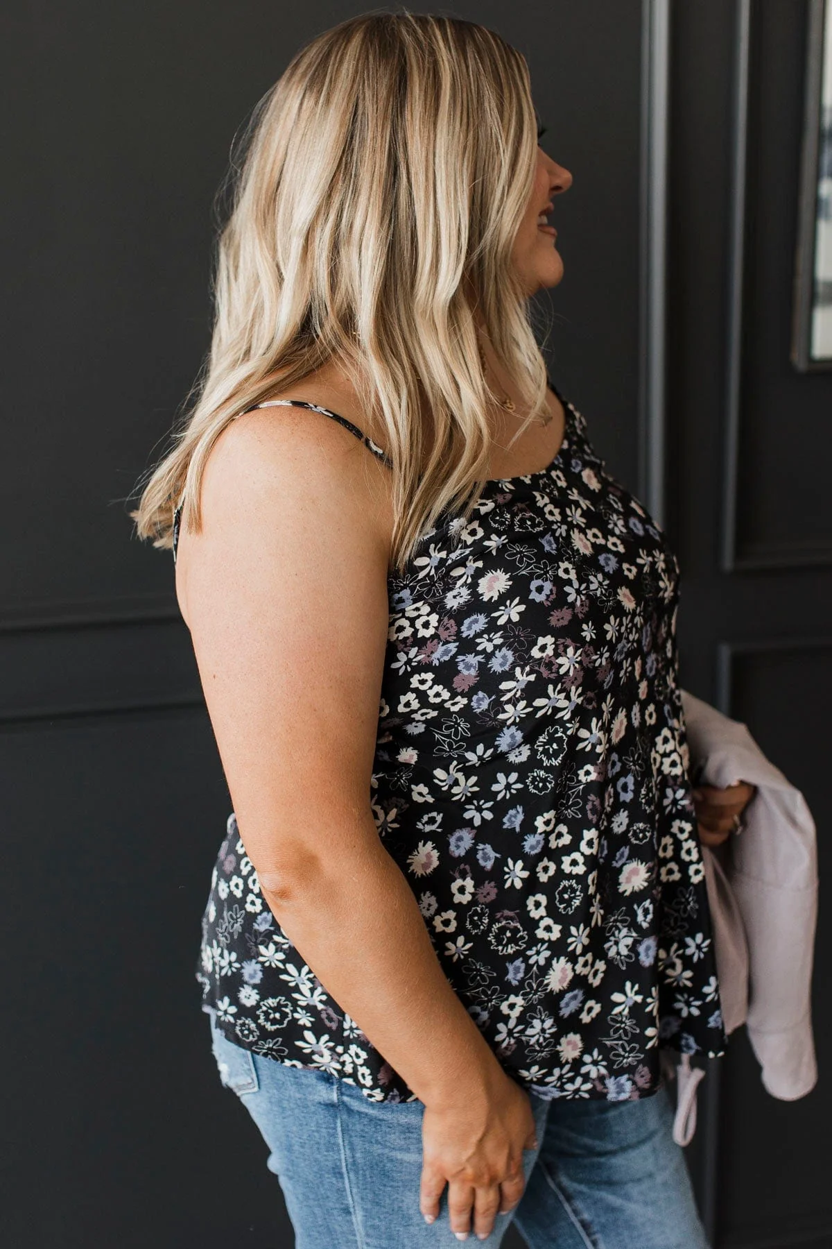 Feeling So Fond Floral Tank Top- Black - Image 6