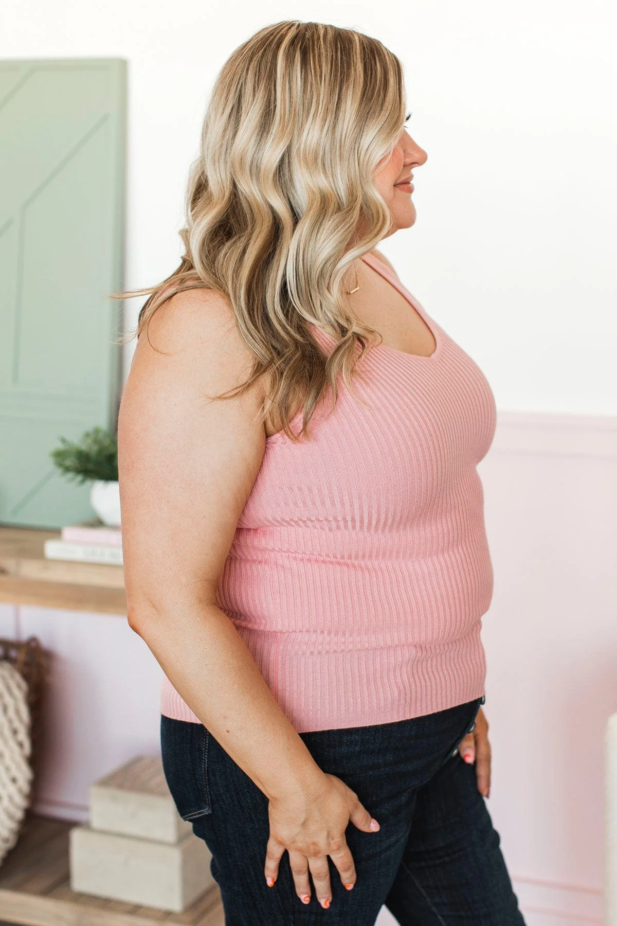 Feeling The Moment Knit Tank Top- Light Pink - Image 7