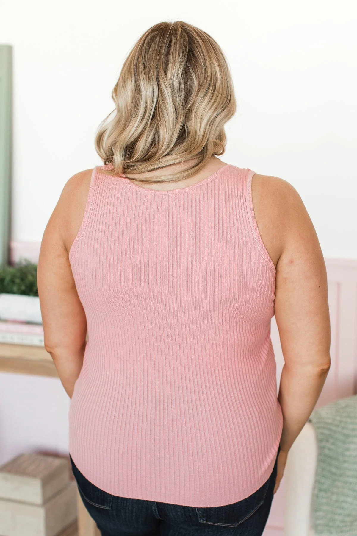 Feeling The Moment Knit Tank Top- Light Pink - Image 9