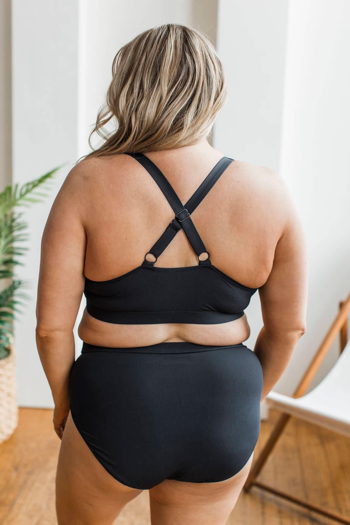 Feeling The Summer Breeze Bikini Swim Bottoms- Black Ribbed - Image 7