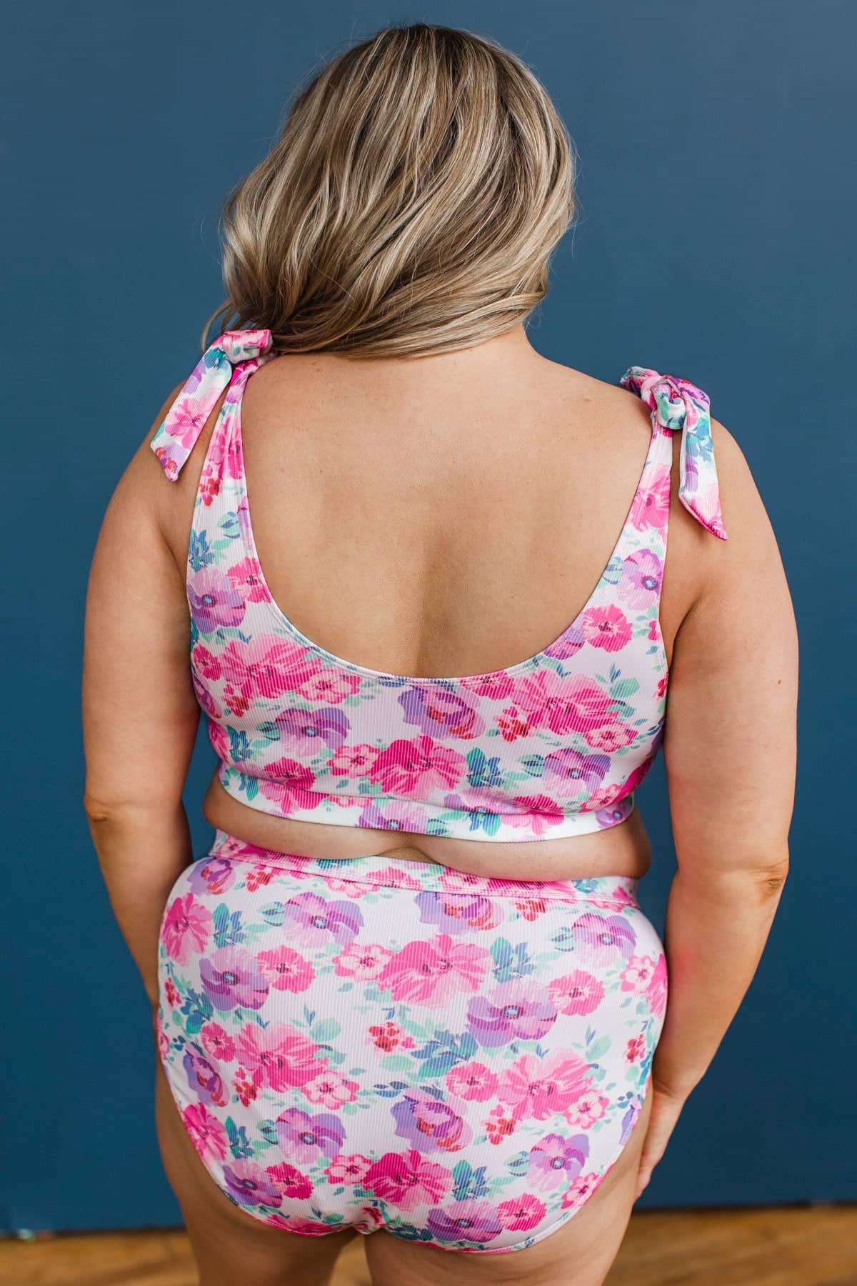 Feeling The Summer Breeze Bikini Swim Bottoms- Pink & Purple Floral - Image 5