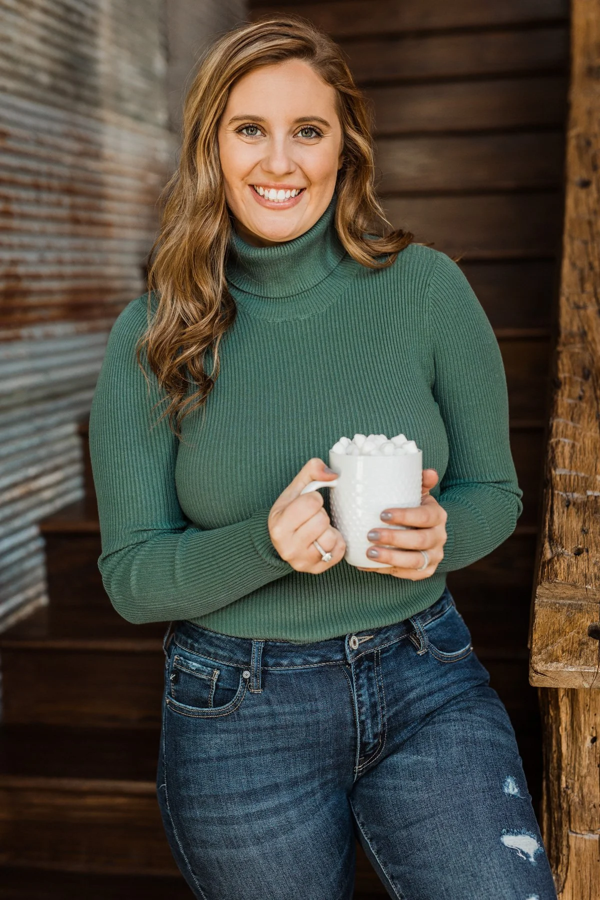 Feeling the Warmth Turtleneck Sweater- Dark Sage - Image 7
