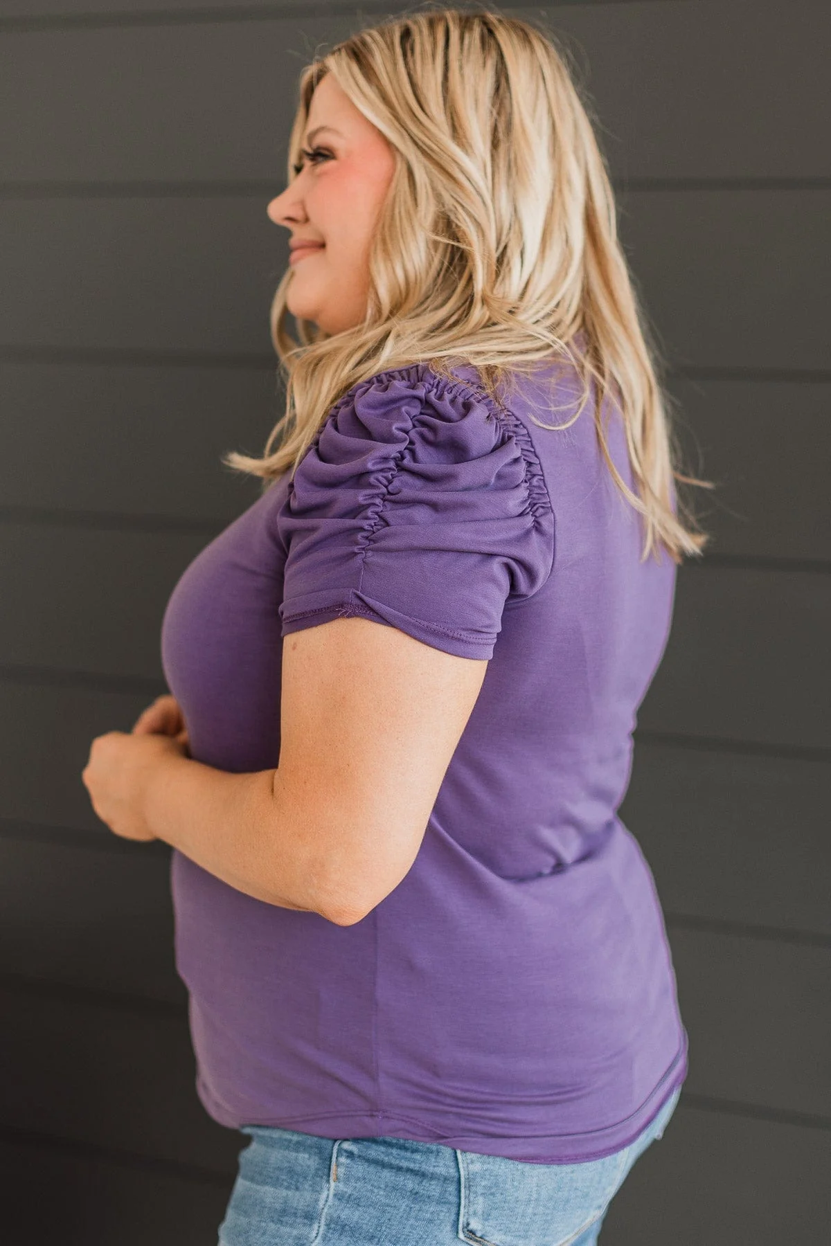 Feeling Wonderful Knit Top- Dusty Purple - Image 5