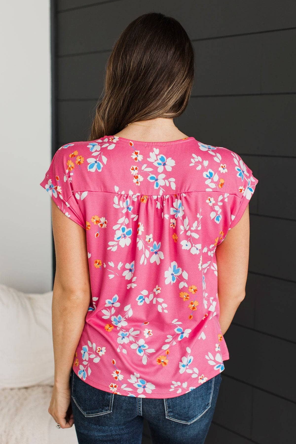 Feels Like A Fairytale Floral Top- Pink - Image 7