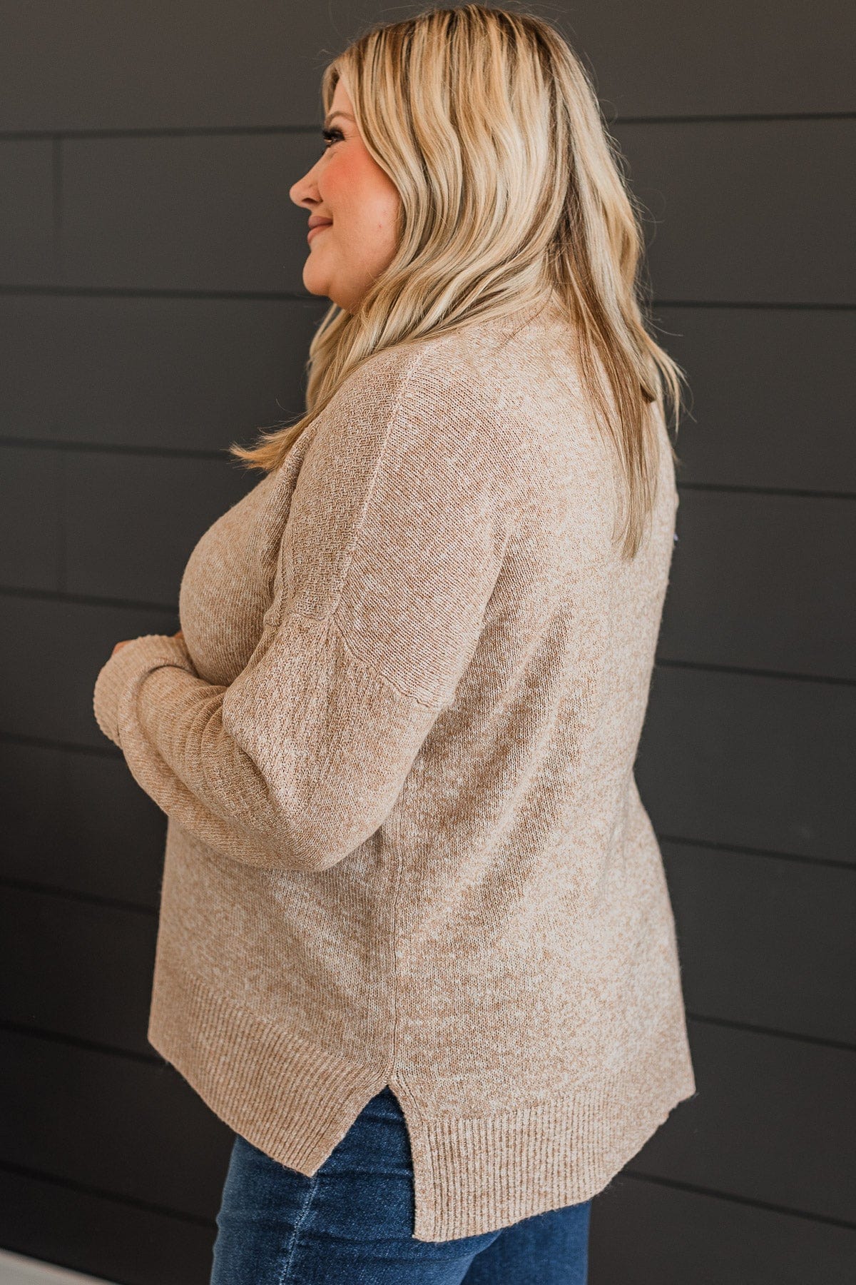 Feels Like Forever Knit Sweater- Tan - Image 6