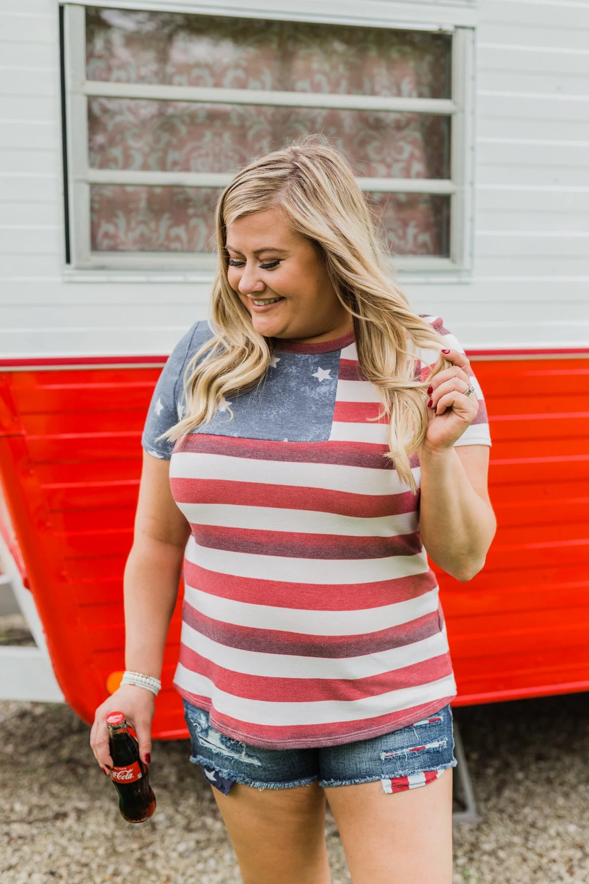 Feels Like Freedom Flag Print Top - Image 2