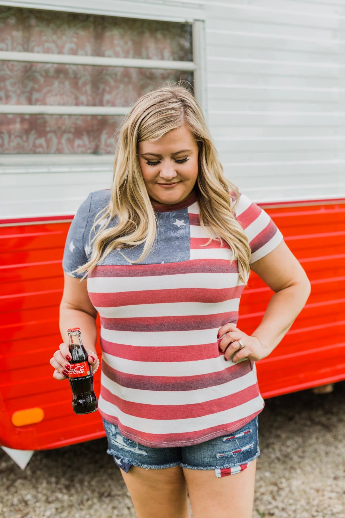 Feels Like Freedom Flag Print Top - Image 4