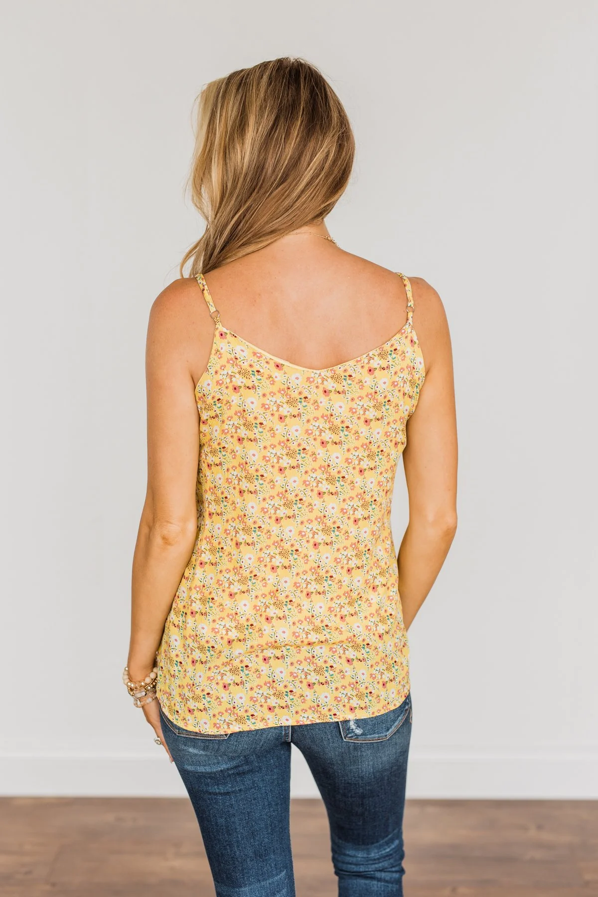 Fields Of Gold Floral Tank Top- Yellow - Image 12