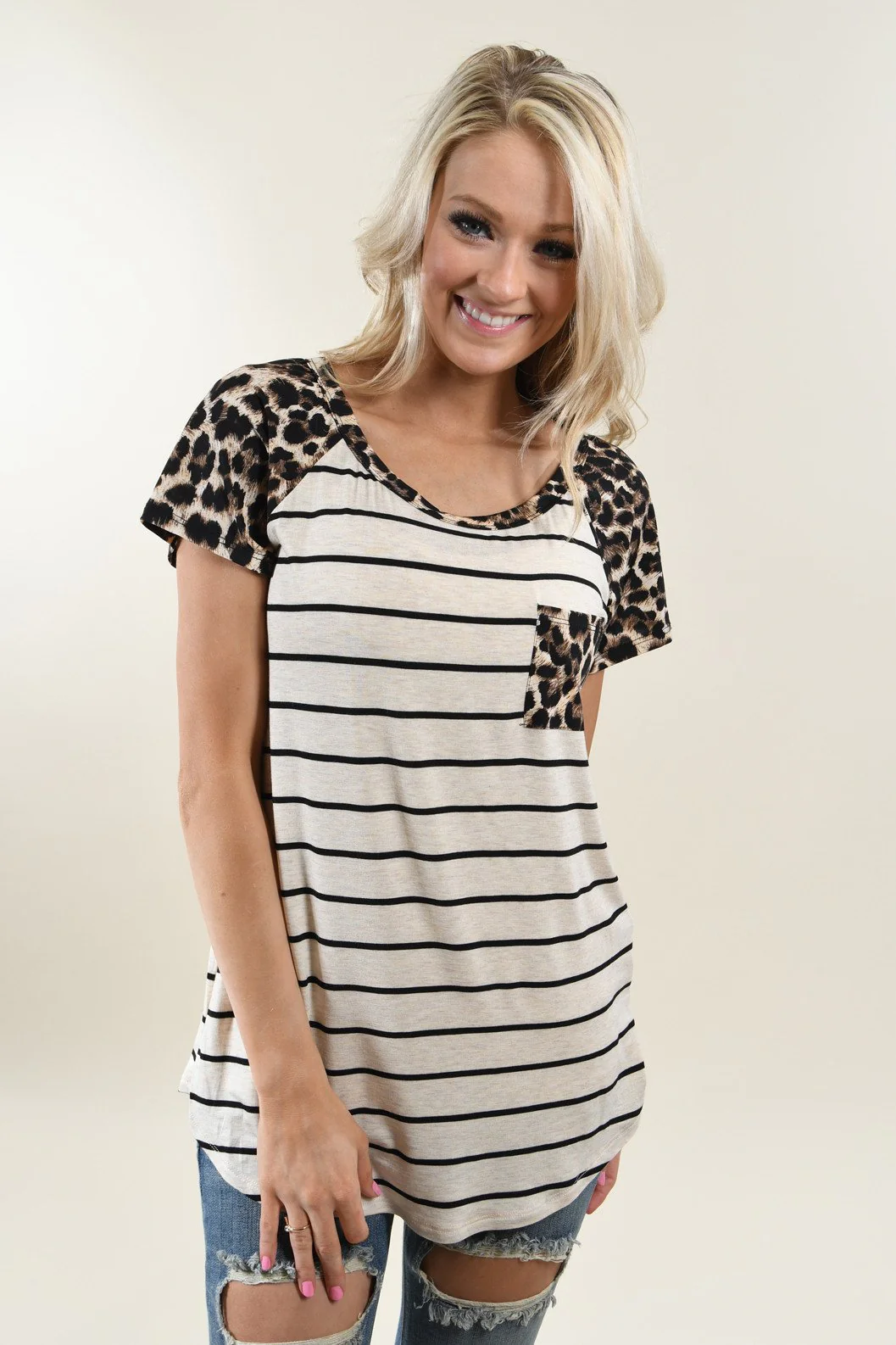 Fierce Leopard Pocket Top ~ Oatmeal - Image 7
