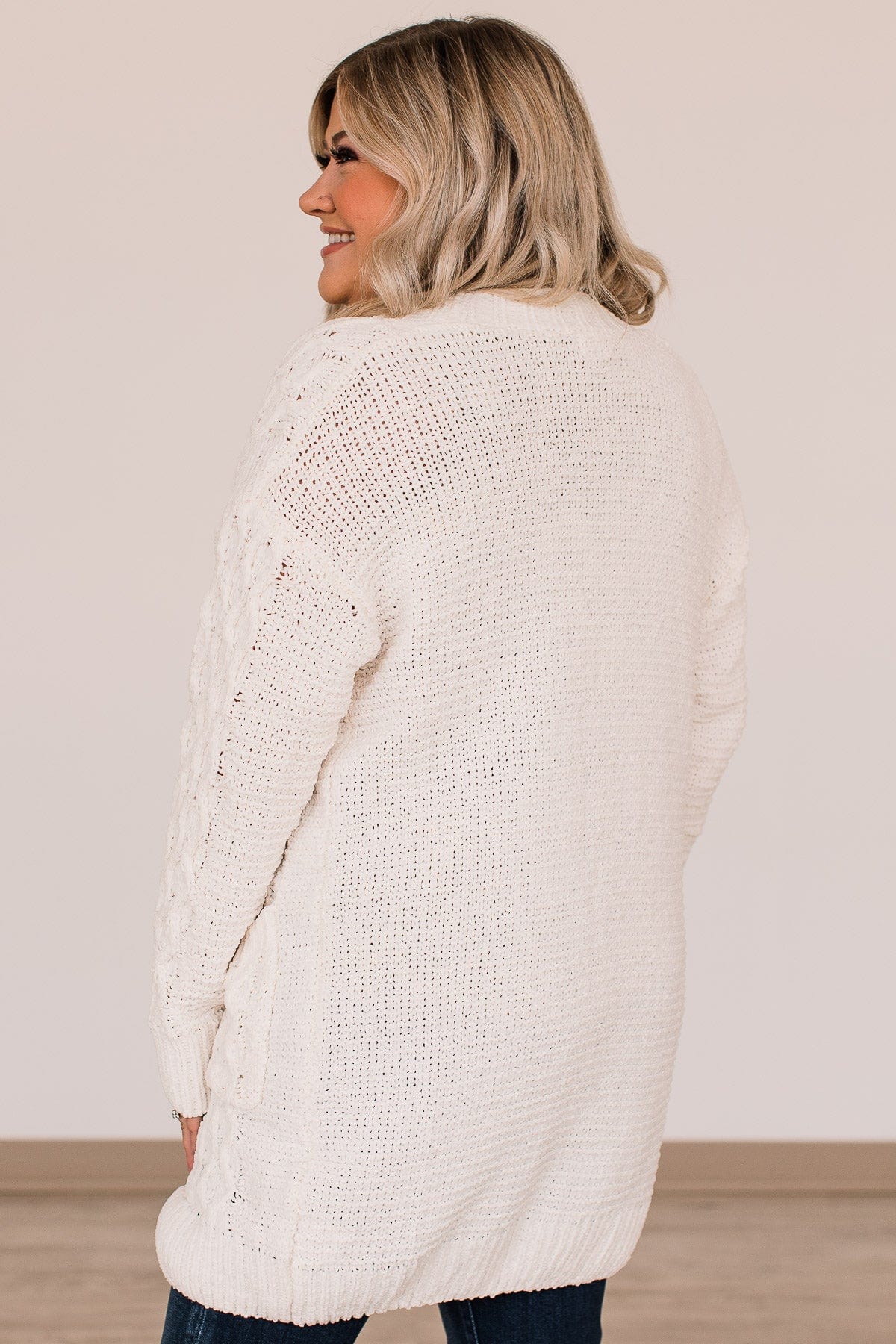 Feeling Chilly Knitted Cardigan- Ivory - Image 12