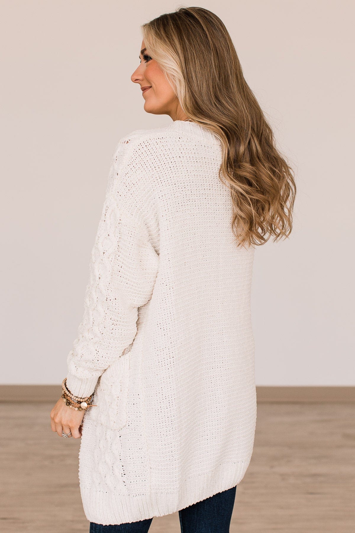 Feeling Chilly Knitted Cardigan- Ivory - Image 14