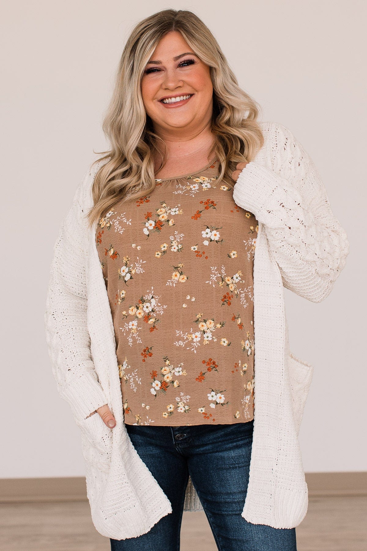 Feeling Chilly Knitted Cardigan- Ivory - Image 4