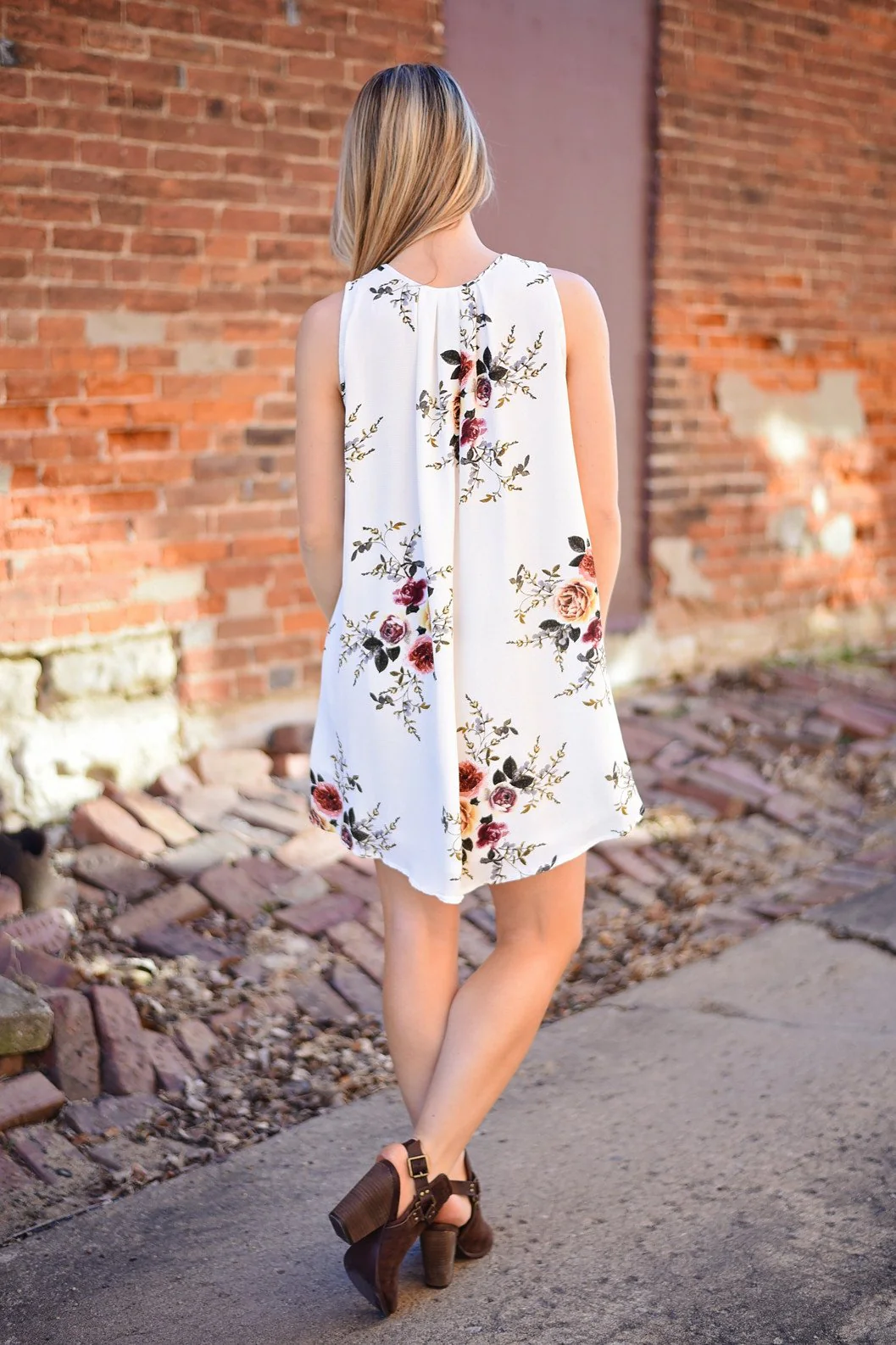 Find a Reason Floral Sleeveless Dress ~ Ivory - Image 10