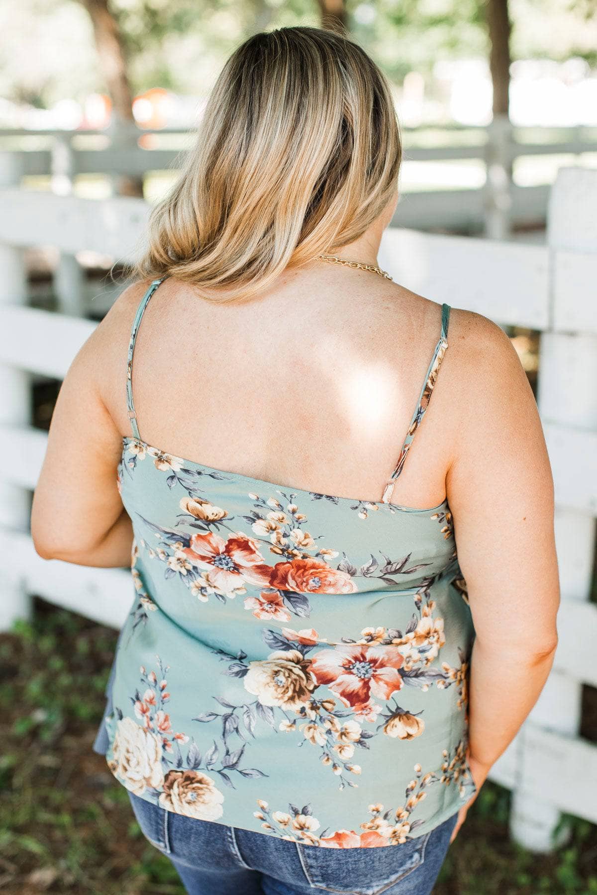 Find Balance Floral Tank Top- Light Teal - Image 8