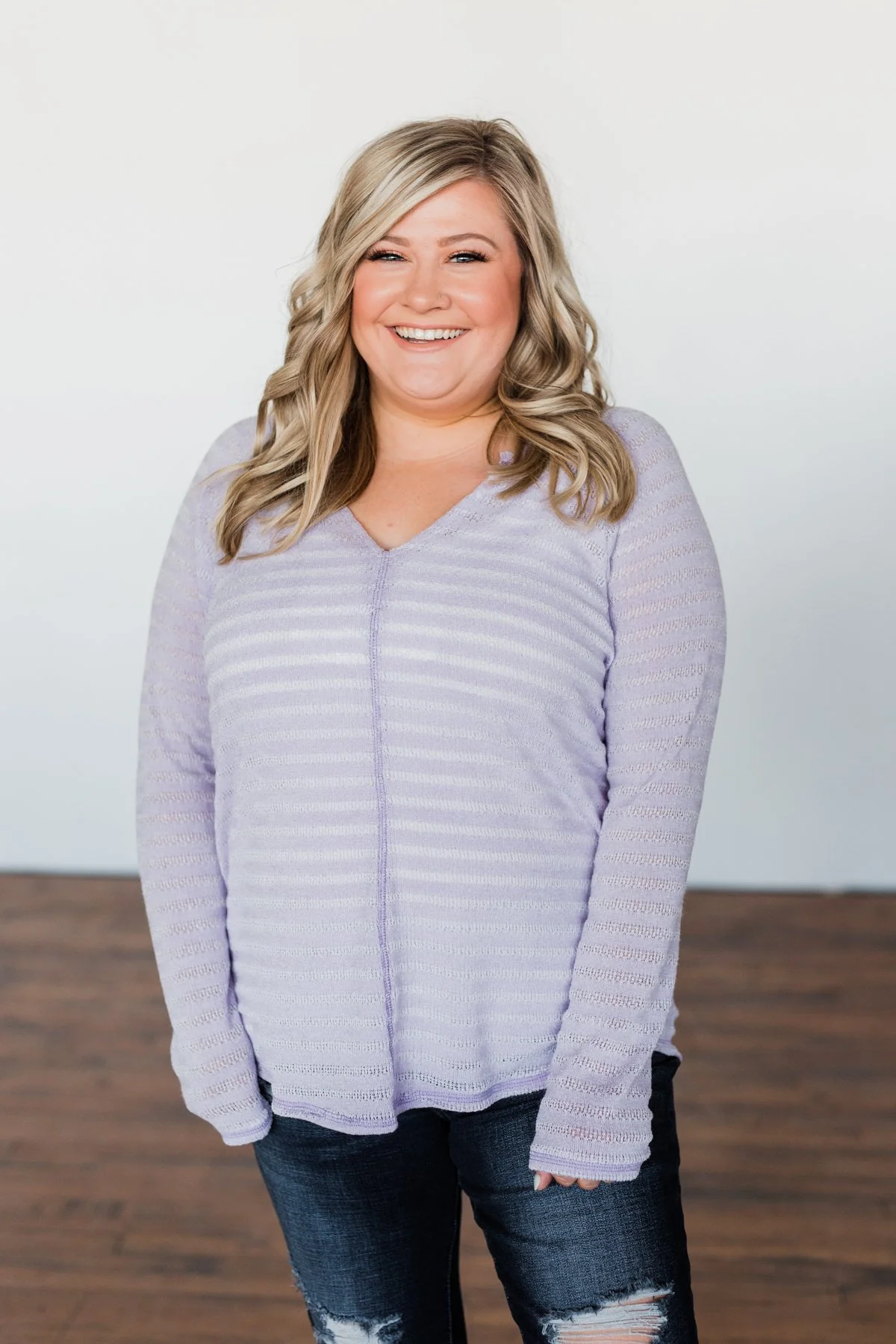 Find Me By The Flowers Knit Sweater- Lilac - Image 2
