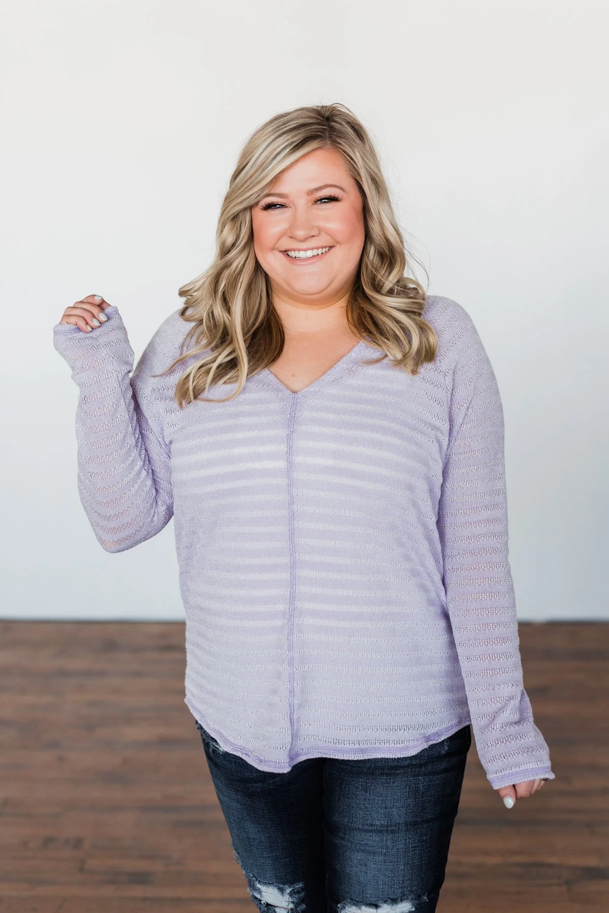 Find Me By The Flowers Knit Sweater- Lilac - Image 6