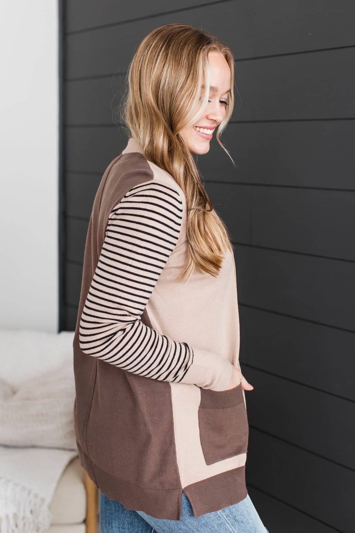Find Me Here Open Front Cardigan- Taupe - Image 3