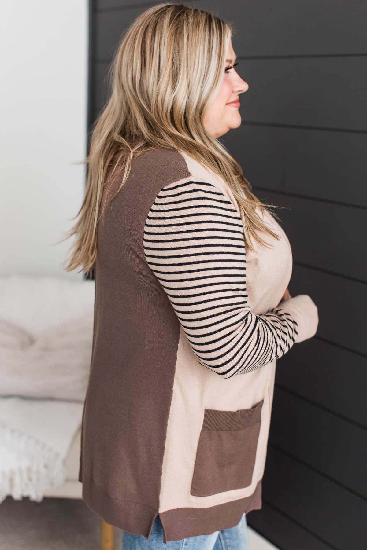 Find Me Here Open Front Cardigan- Taupe - Image 4
