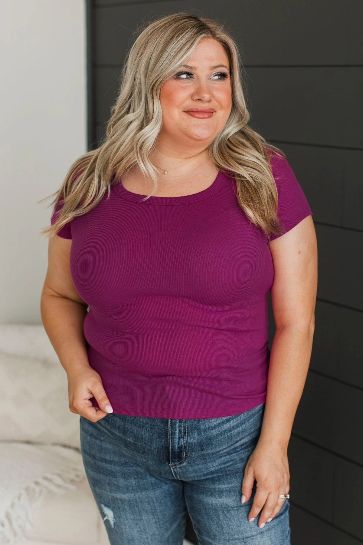 Find My Way Home Ribbed Top- Magenta - Image 3