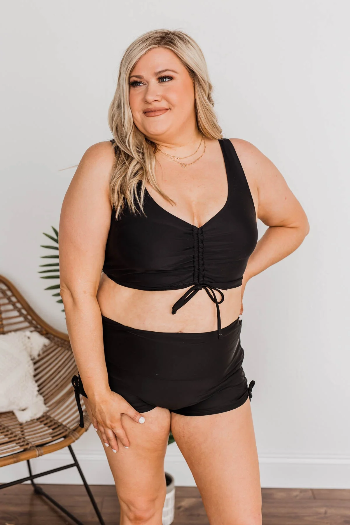 Find The Sunshine Boyshort Swim Bottoms- Black - Image 4