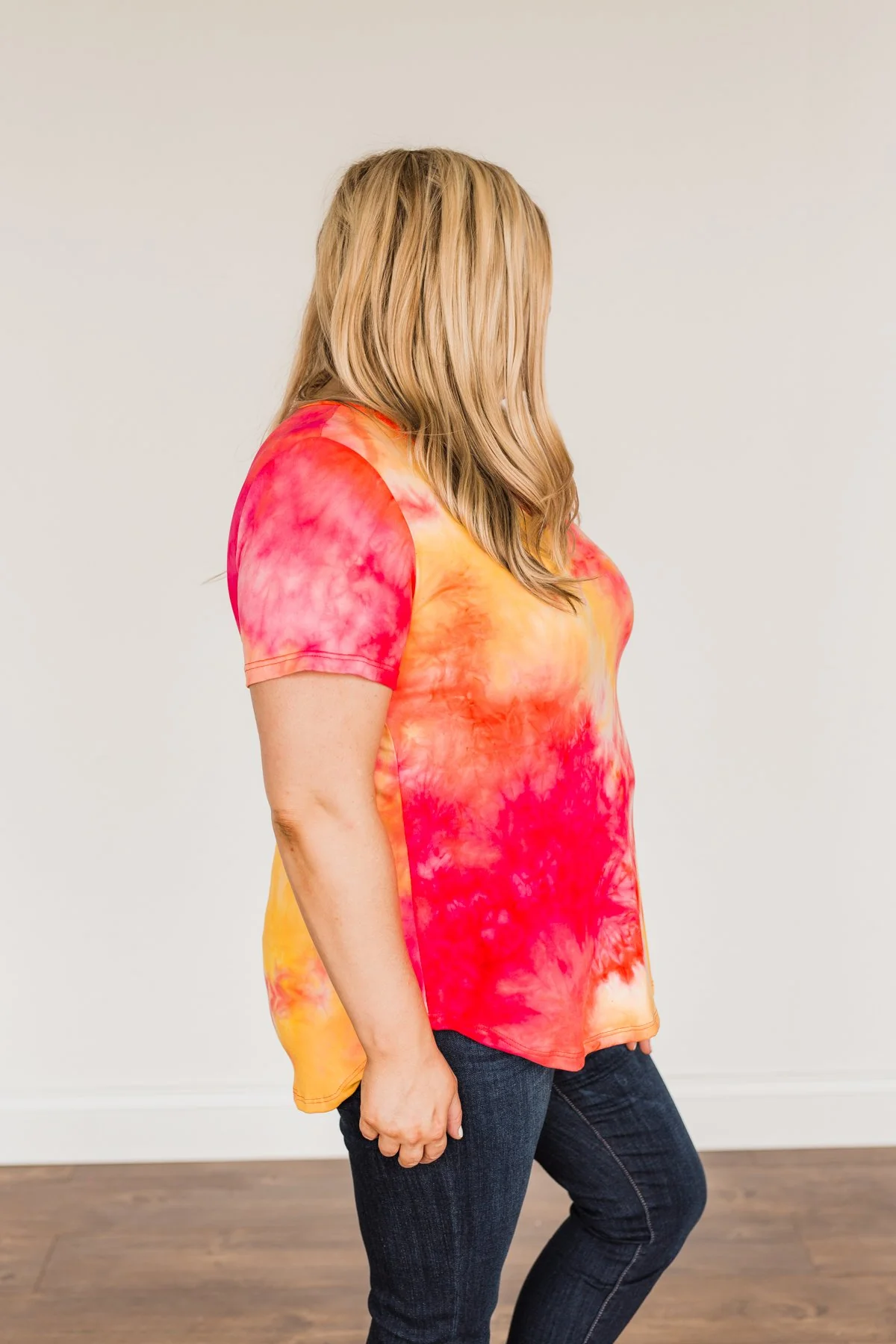 Find Your Fire Tie-Dye Top- Yellow, Orange & Fuchsia - Image 13
