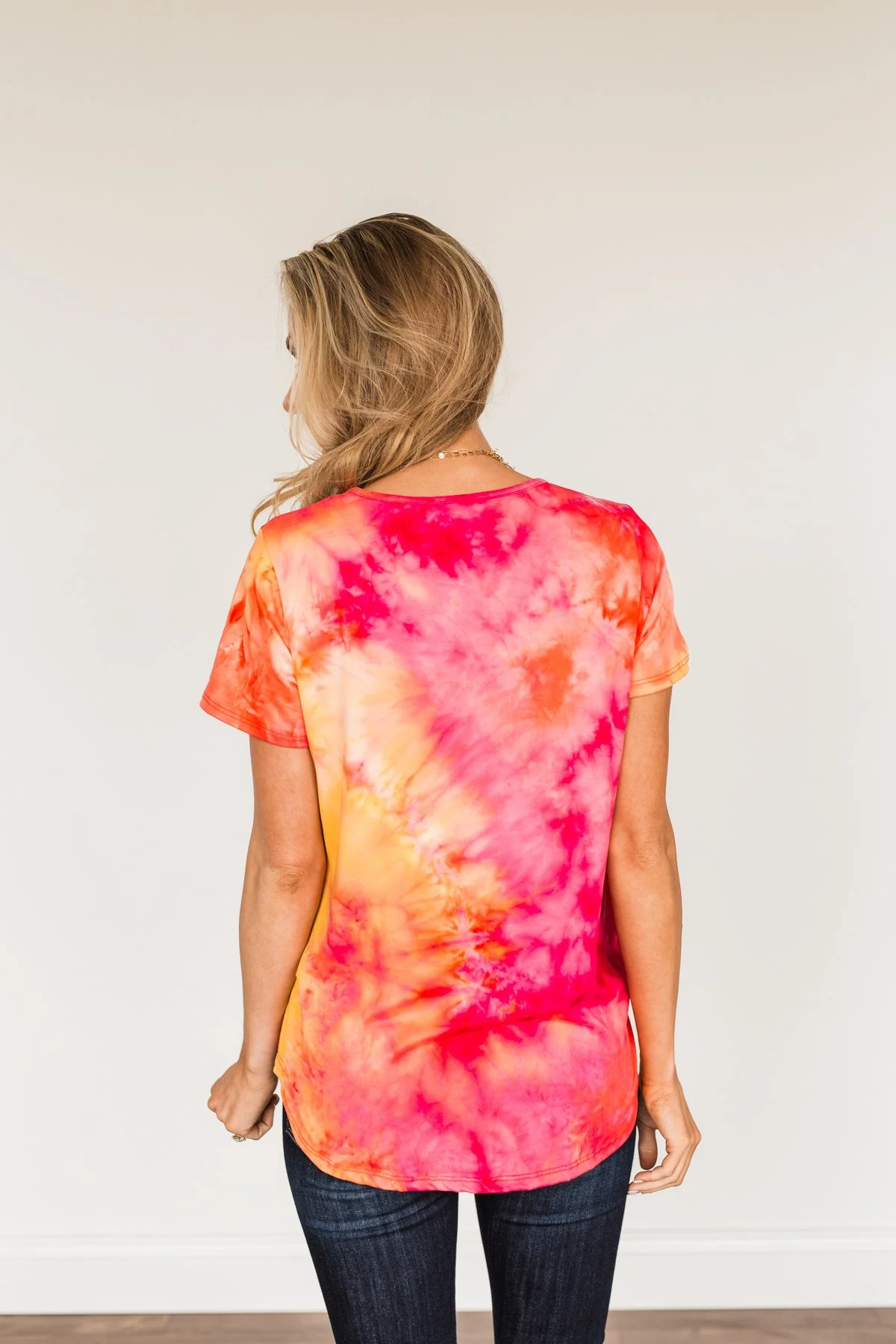 Find Your Fire Tie-Dye Top- Yellow, Orange & Fuchsia - Image 15