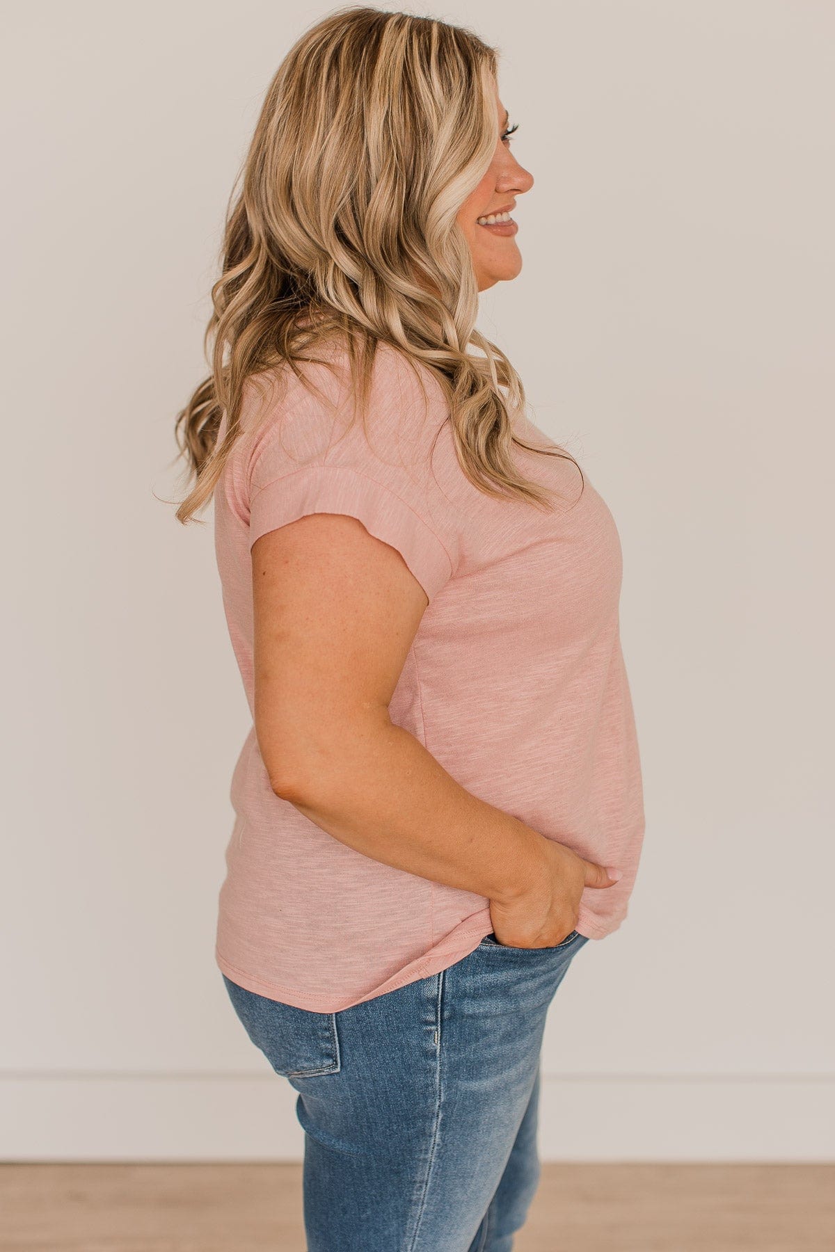 Find Your Shine Short Sleeve Top- Light Pink - Image 5