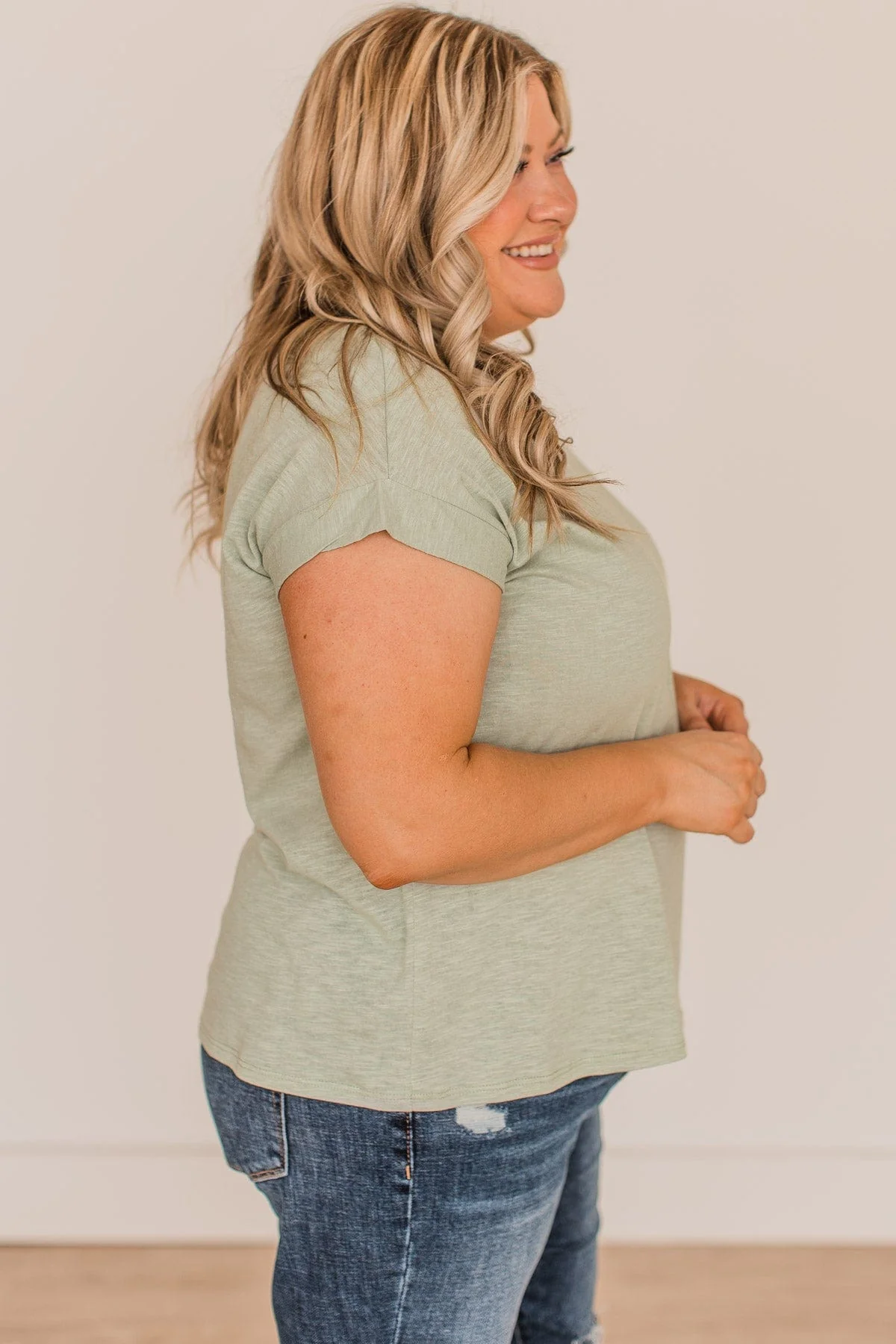 Find Your Shine Short Sleeve Top- Sage - Image 6