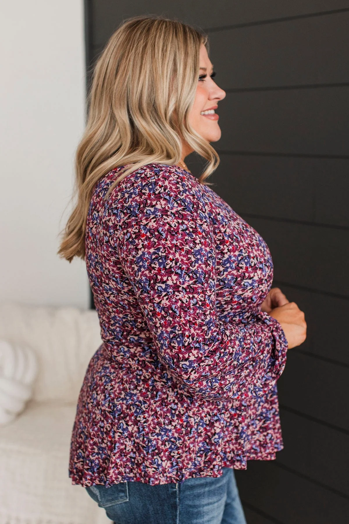 Finders Keepers Floral Top- Purple - Image 5