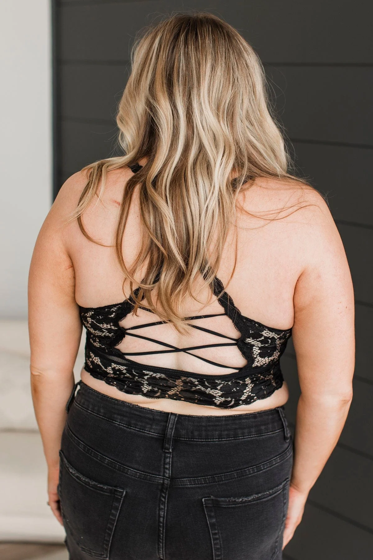 Finding Love Floral Lace Bralette- Black - Image 8