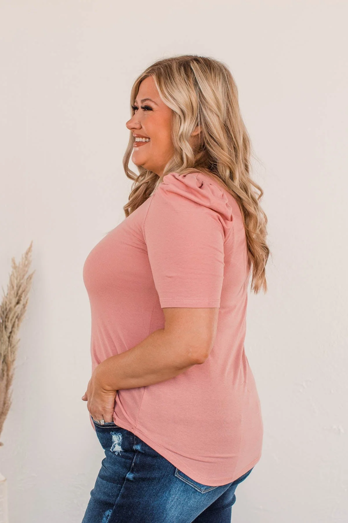 Fine And Dandy Puff Sleeve Blouse- Blush - Image 7