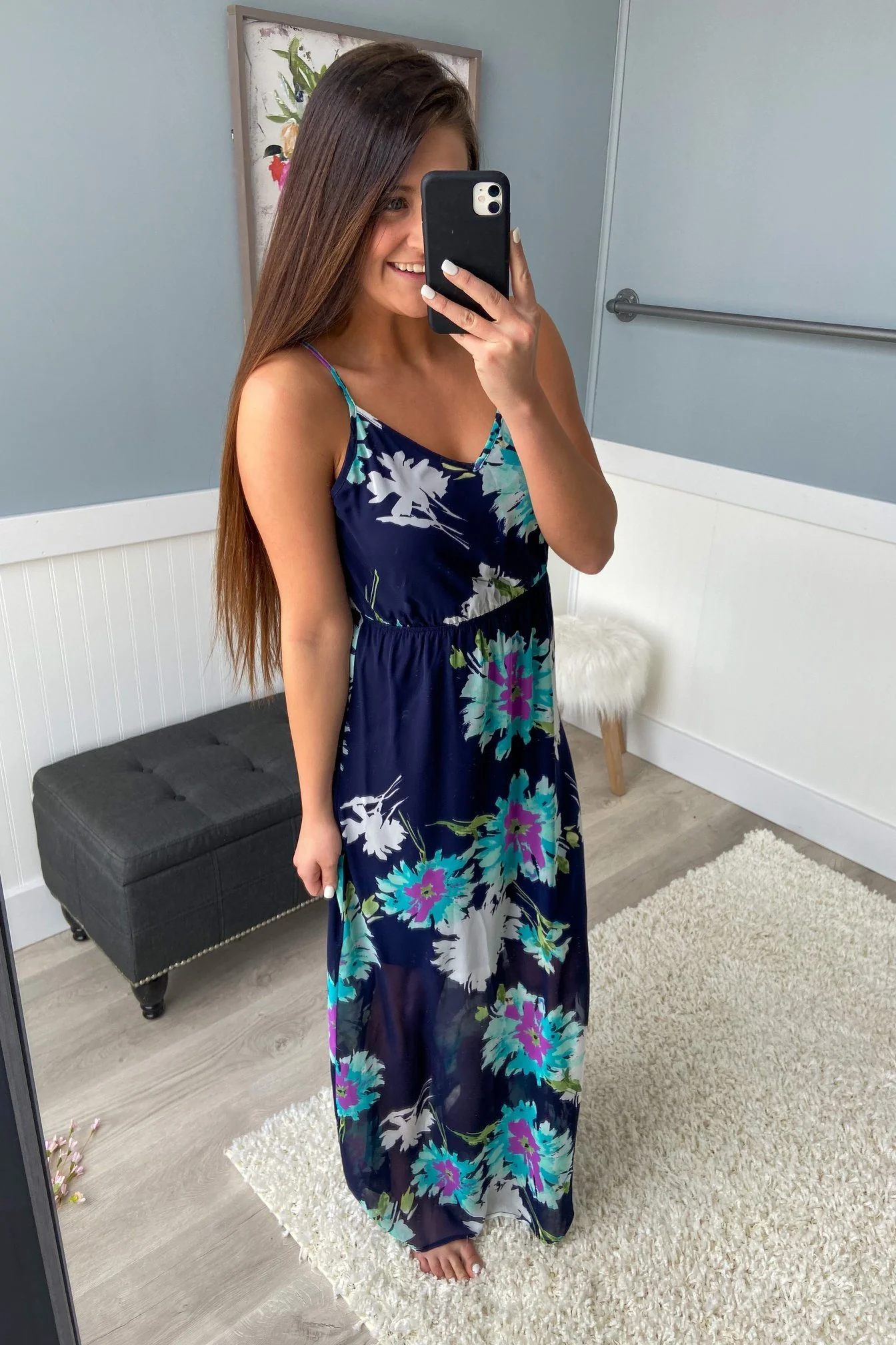 Finest Moment Navy Floral Maxi Dress - Image 7