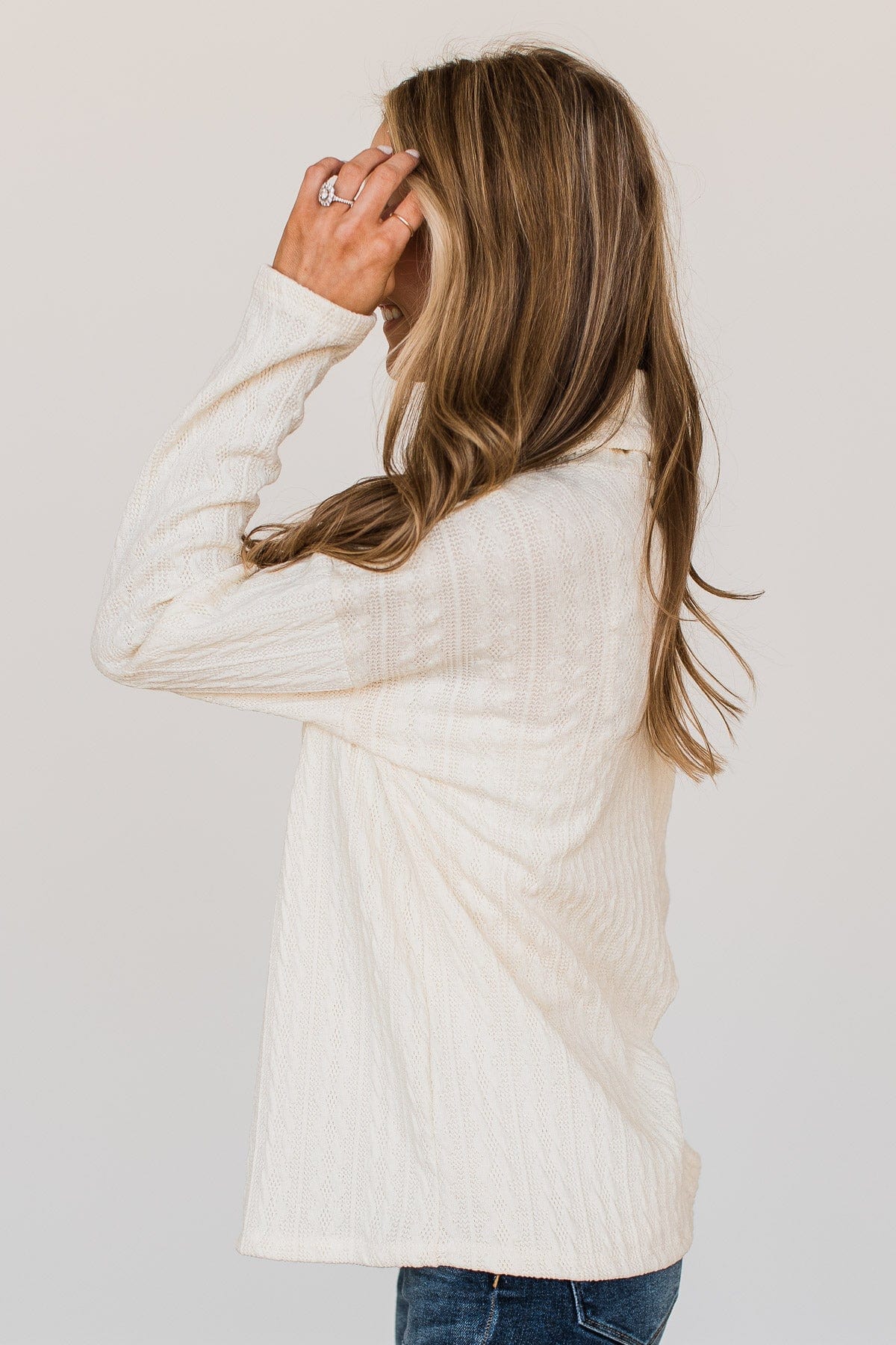 Fingers Crossed Turtle Neck Sweater- Ivory - Image 6