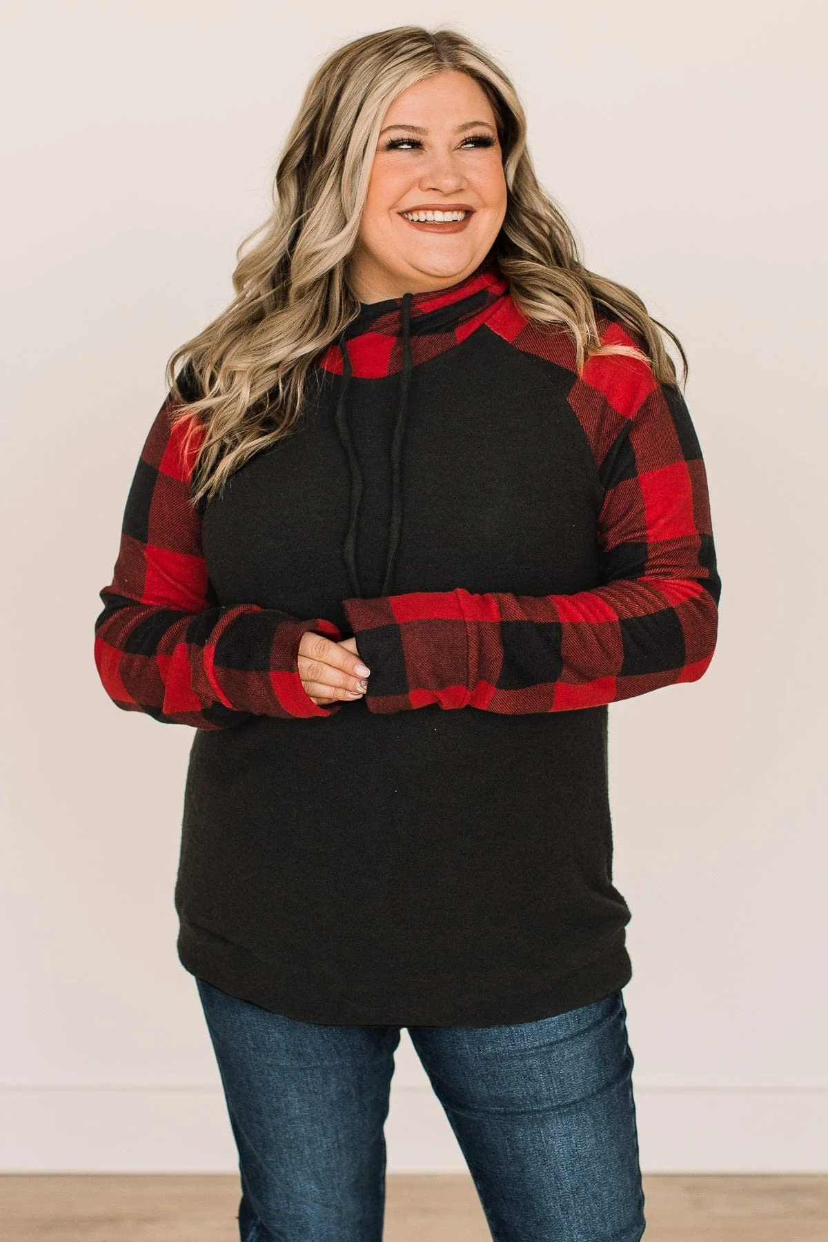 Fireside Feelings Hooded Top- Black & Red - Image 2
