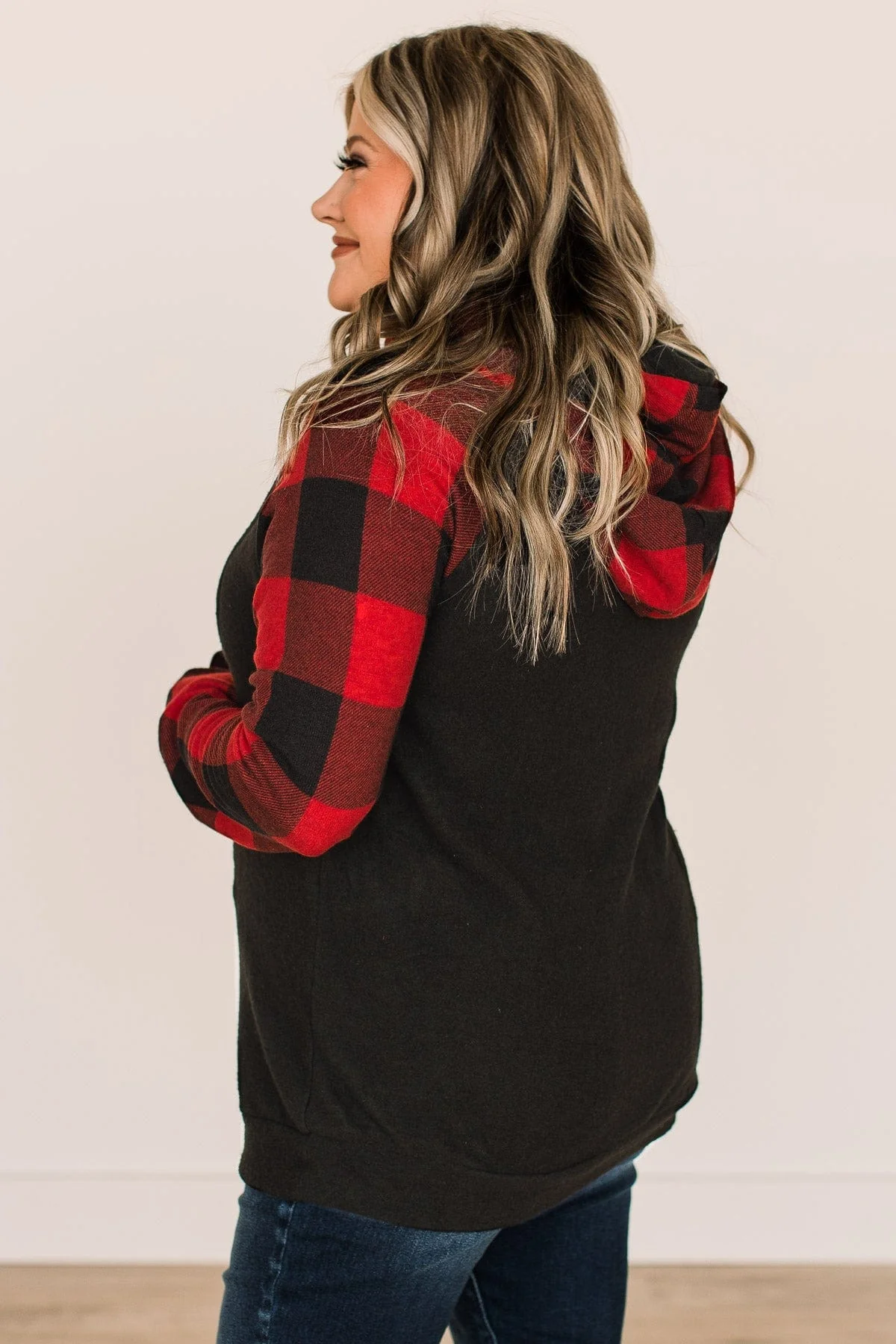 Fireside Feelings Hooded Top- Black & Red - Image 6