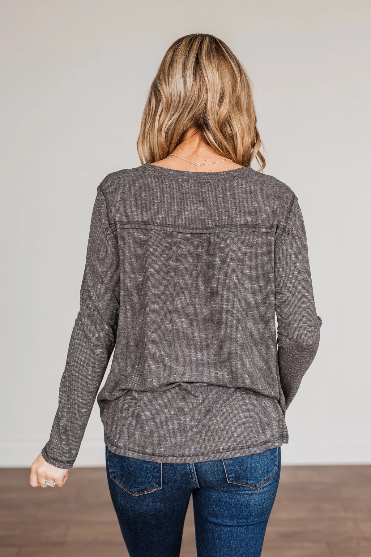 Fireside Memories Long Sleeve Top- Charcoal - Image 11
