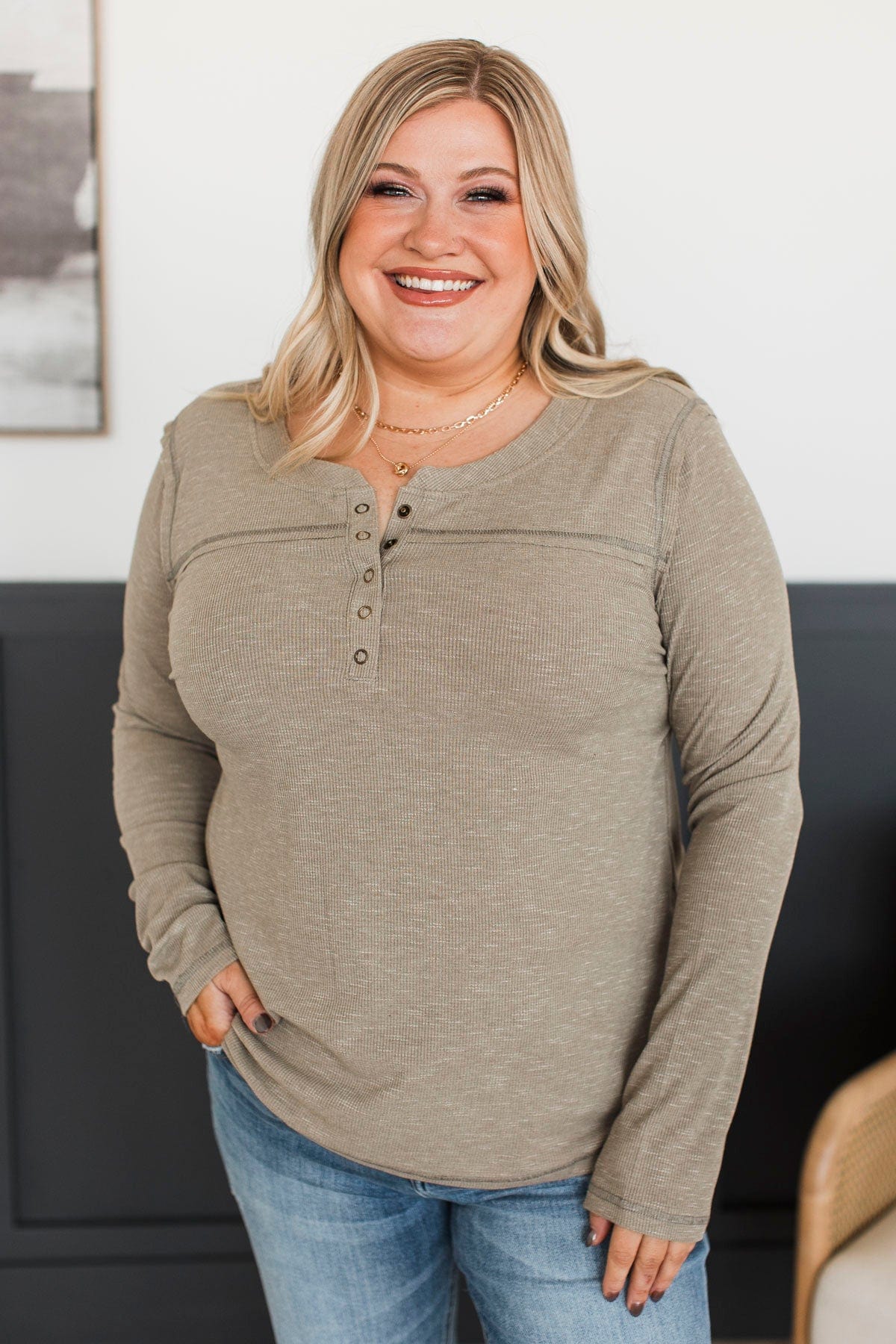 Fireside Memories Long Sleeve Top- Dusty Olive - Image 4