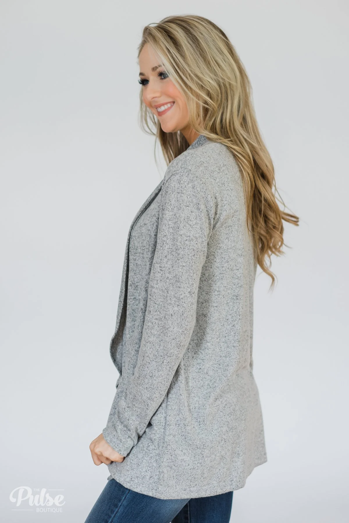 First Choice Layering Cardigan- Heather Grey - Image 8