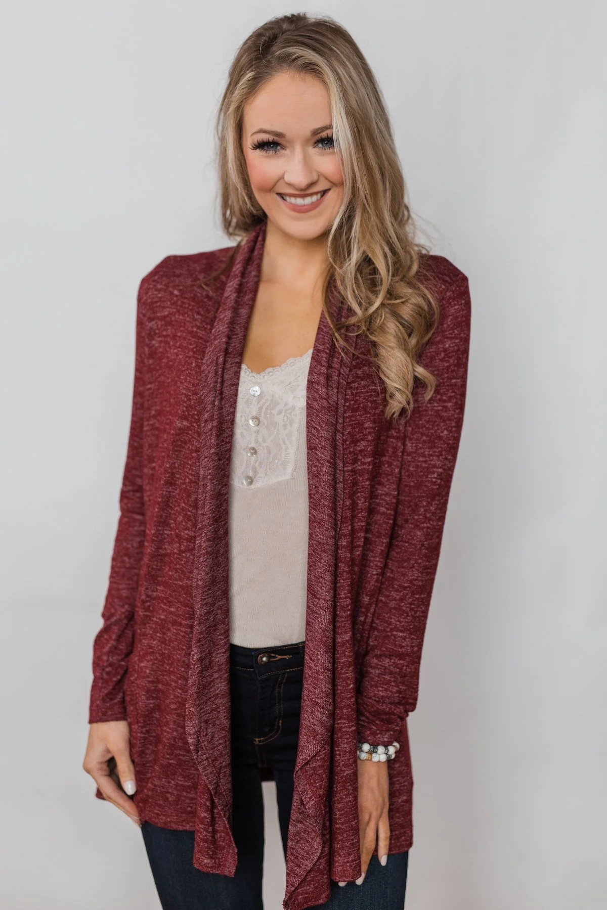 First Choice Layering Cardigan- Wine - Image 10