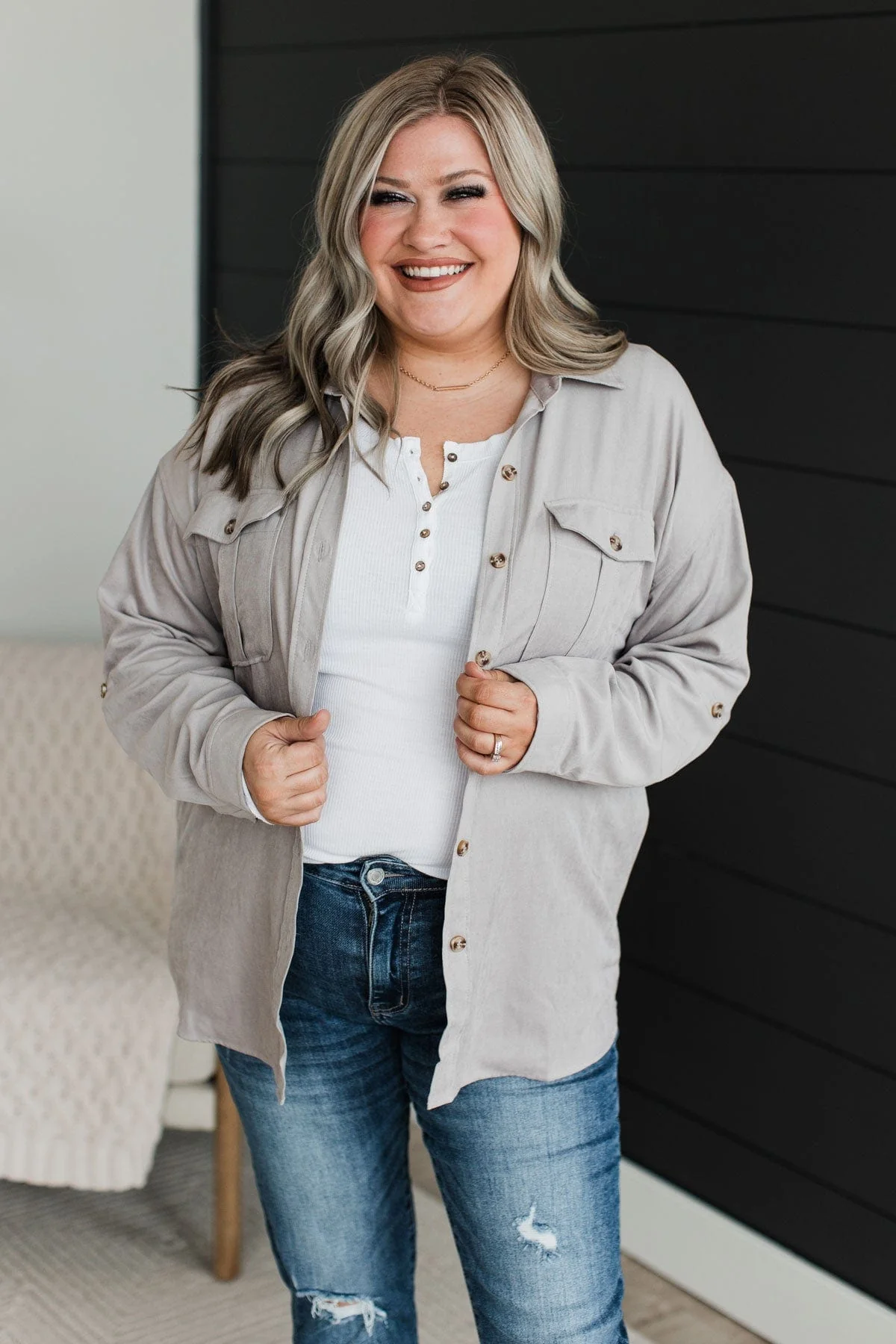 First To Arrive Lightweight Jacket- Grey - Image 2