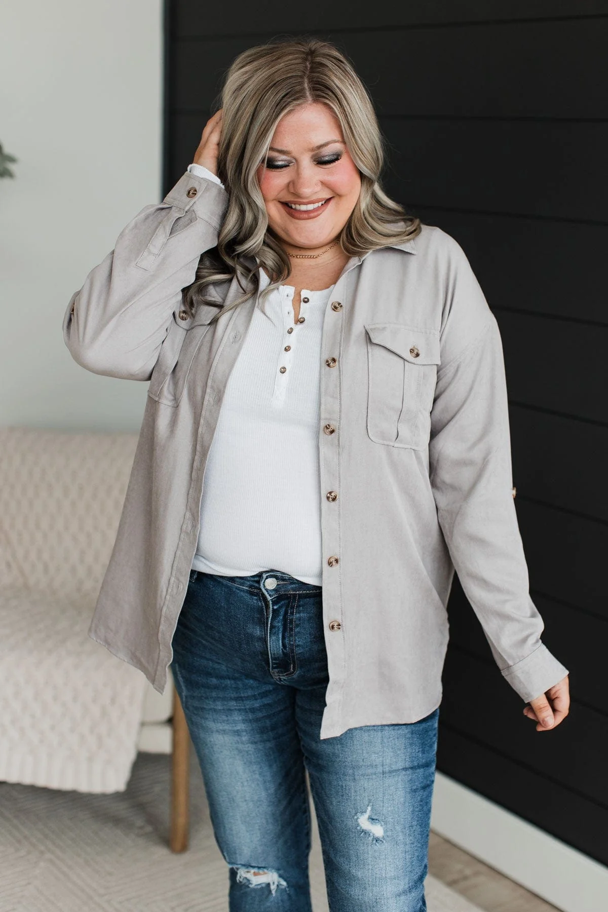 First To Arrive Lightweight Jacket- Grey - Image 4
