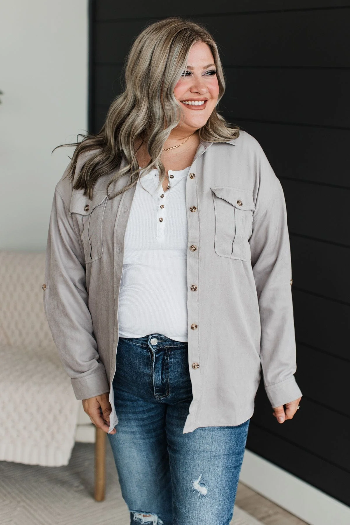 First To Arrive Lightweight Jacket- Grey - Image 5