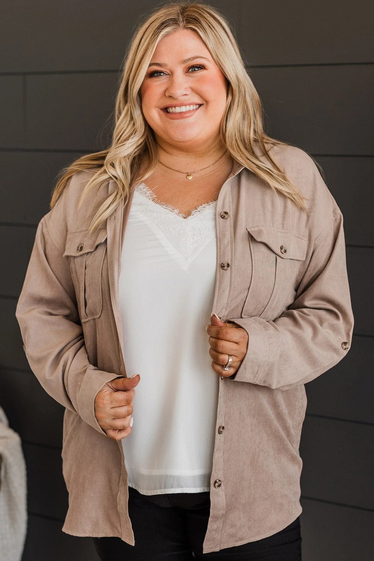 First To Arrive Lightweight Jacket- Taupe - Image 2