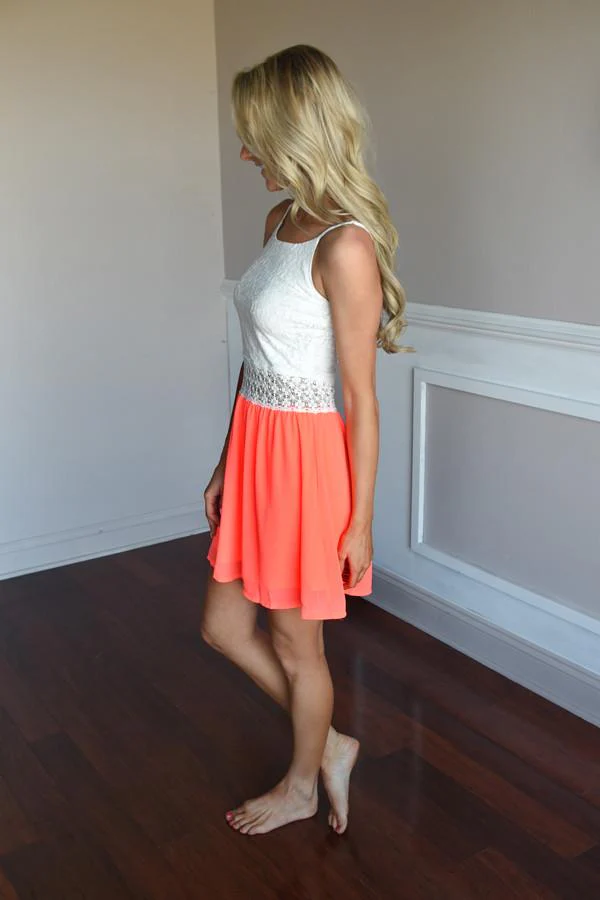 First to Dance Dress ~ Neon Coral - Image 5