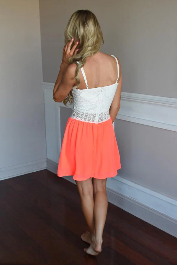 First to Dance Dress ~ Neon Coral - Image 6