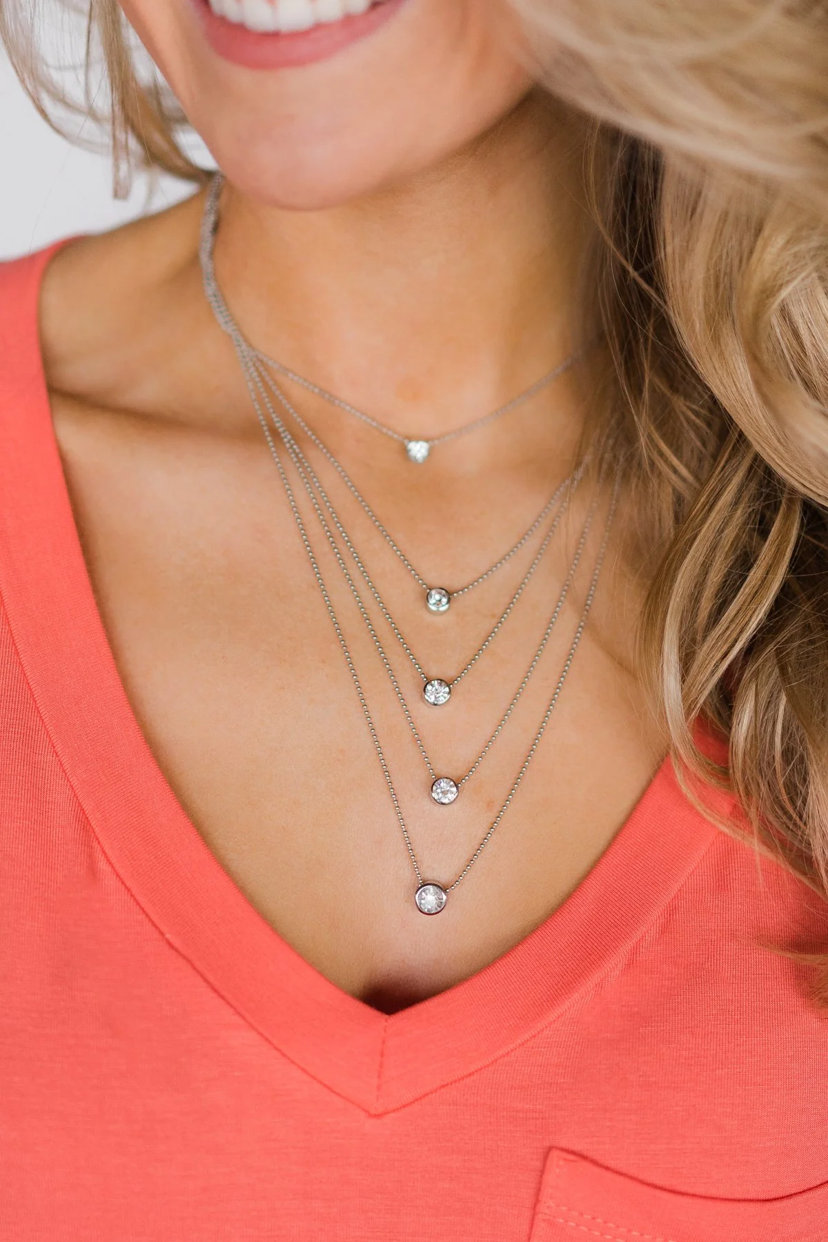 Five Tier Silver Necklace